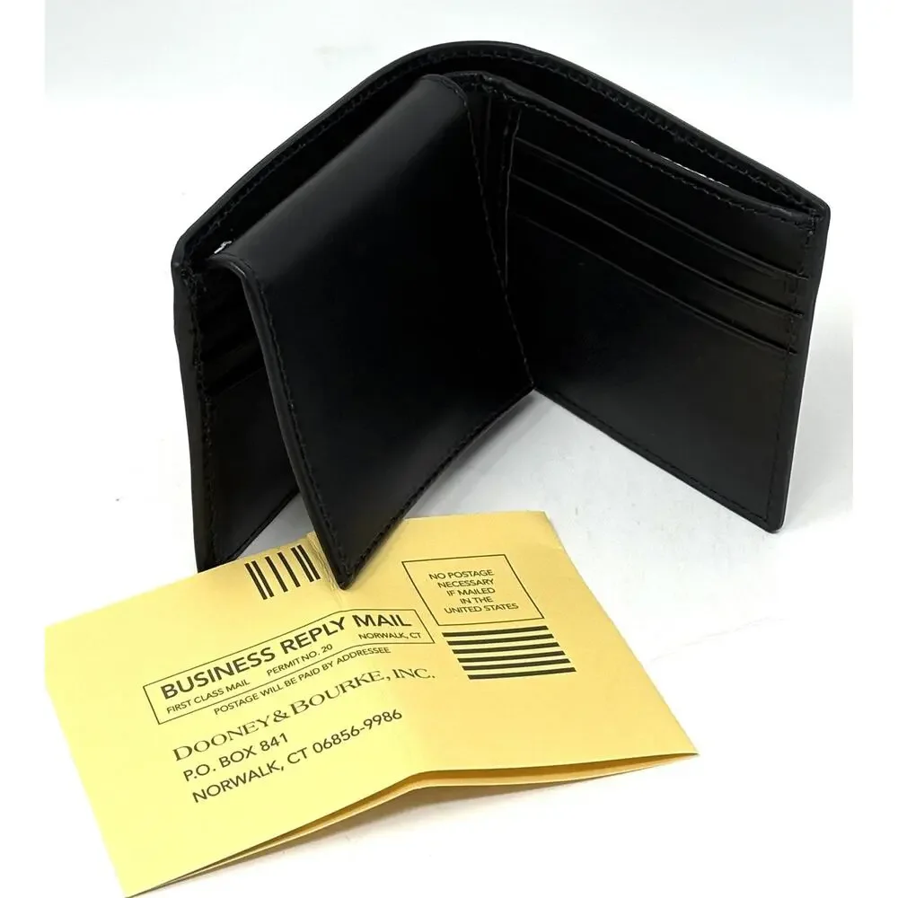 Dooney & Bourke Mens Black Passcase Wallet Concord Billfold Train Pass NWT